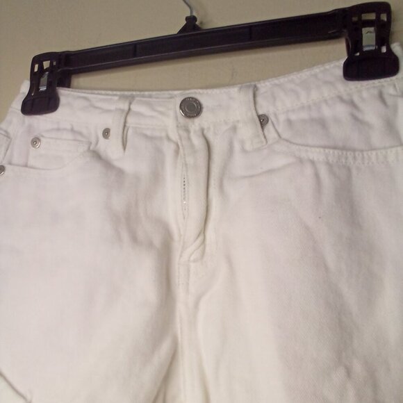 Habitual Kid Shorts Girls 12 High Rise Ritual Short Raw Hem Denim White - Picture 4 of 13